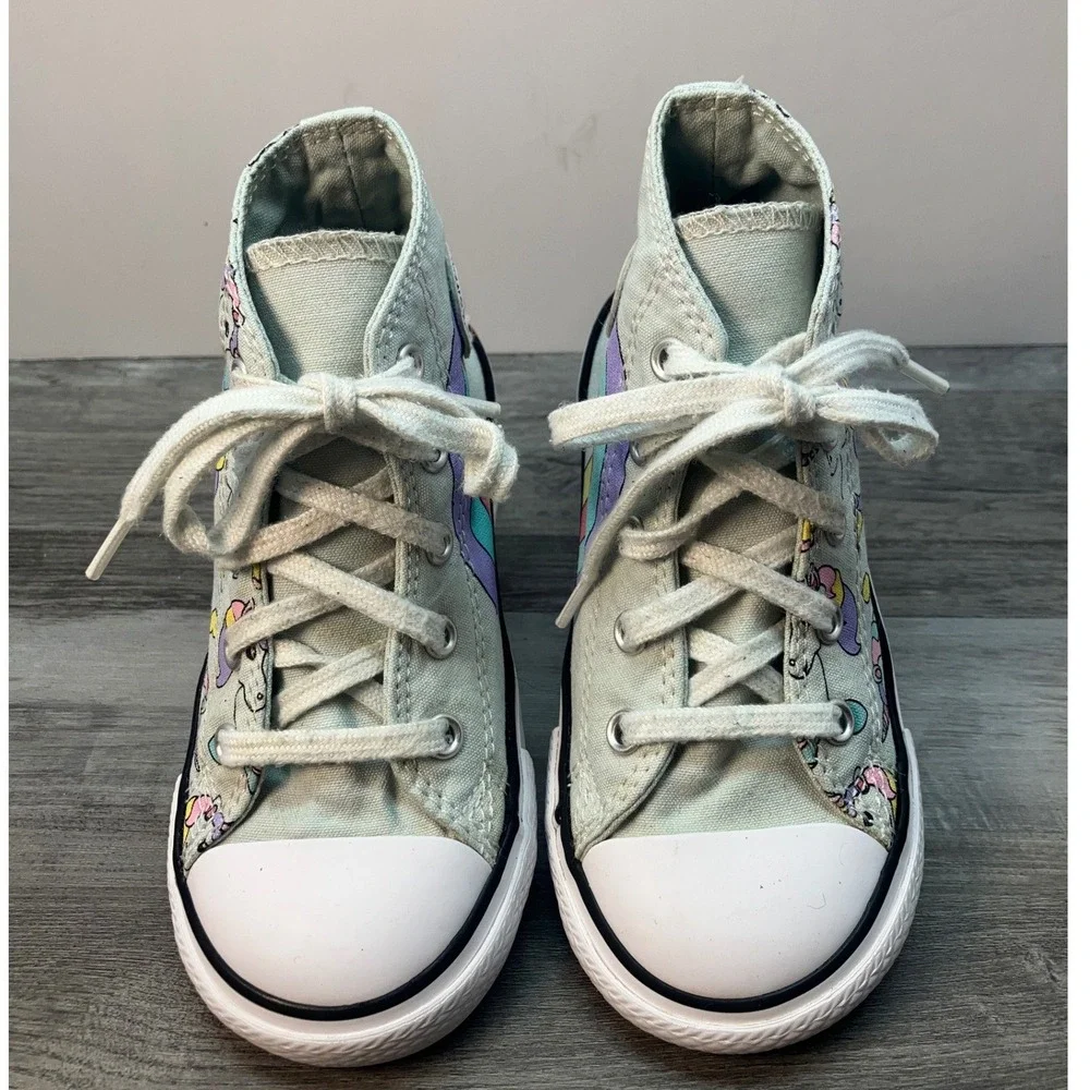 Converse Chuck Taylor All Star Infant 9 Rainbow Unicorn High Top Blue 764684F